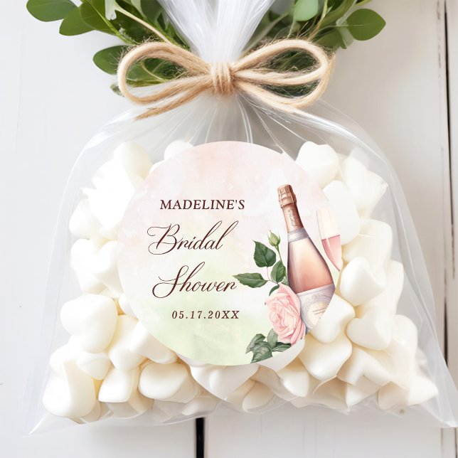 Pegatina Redonda Desayuno y brindis con champán para despedida de s (Subido por el creador)