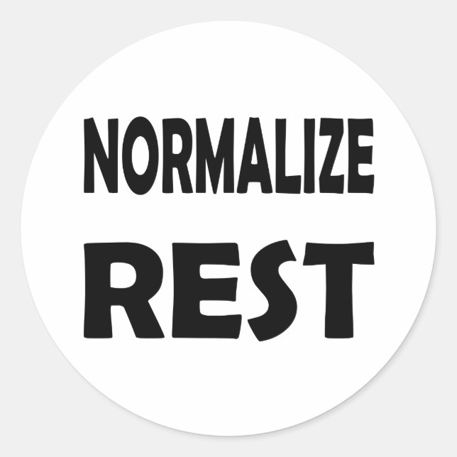 Pegatina Redonda Descanso y autocuidado - Normalícelo para la salud (Anverso)