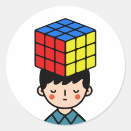 Pegatina Redonda Desconcertante