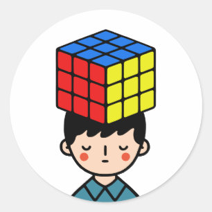 Pegatina Redonda Desconcertante