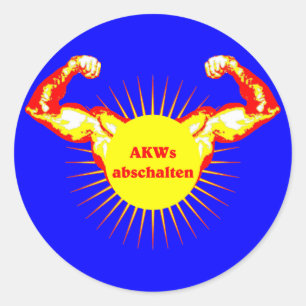 Pegatina Redonda DESCONECTAN AKW AKWs energía nuclear