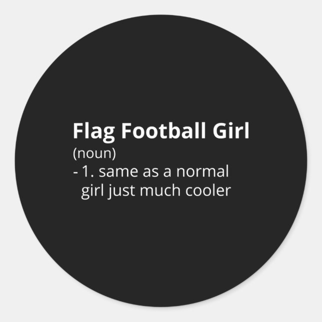 Pegatina Redonda Descripción de la definición de la bandera de fútb (Anverso)