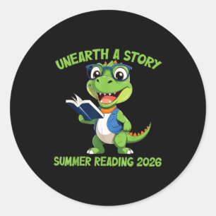 Pegatina Redonda Descubre una historia lectura de verano 2026 hombr