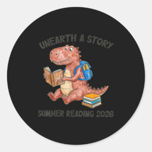 Pegatina Redonda Descubre una historia lectura de verano 2026 hombr
