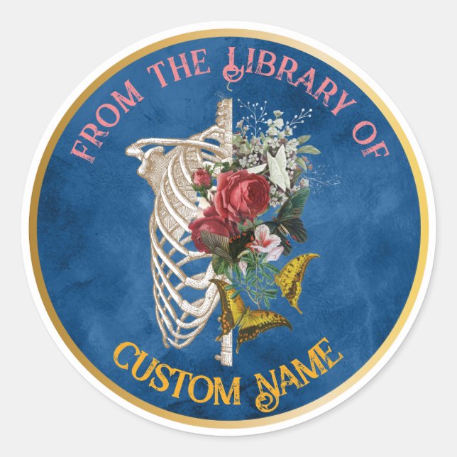 Pegatina Redonda Desde la biblioteca de Pegatinas de nombres person (Anverso)