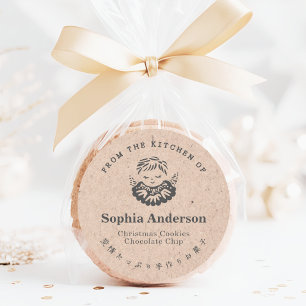 Pegatina Redonda Desde la cocina de los Navidades Angel Kraft Rusti