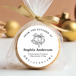 Pegatina Redonda Desde la cocina de los Navidades Bell Minimalista