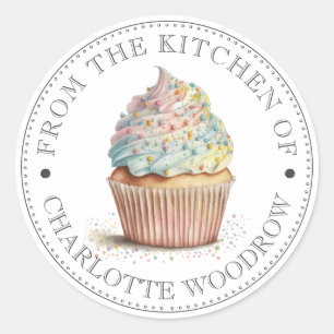 Pegatina Redonda Desde La Cocina De Painted Cupcake