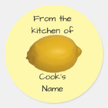 Desde la cocina de pegatinas de limón personalizad