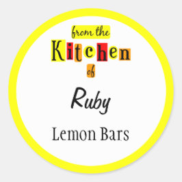 Pegatina Redonda Desde la Cocina de Red Yellow Custom Stickers