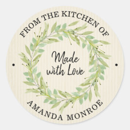 Pegatina Redonda Desde la cocina de Wreath