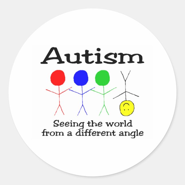 Pegatina Redonda ....Desde un ángulo diferente (personas) (Anverso)