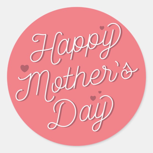 Pegatina Redonda Deseándote feliz Día de la Madre / Pegatinas (Anverso)