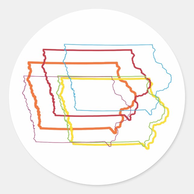 Pegatina Redonda desenfoque del orgullo iowa (Anverso)