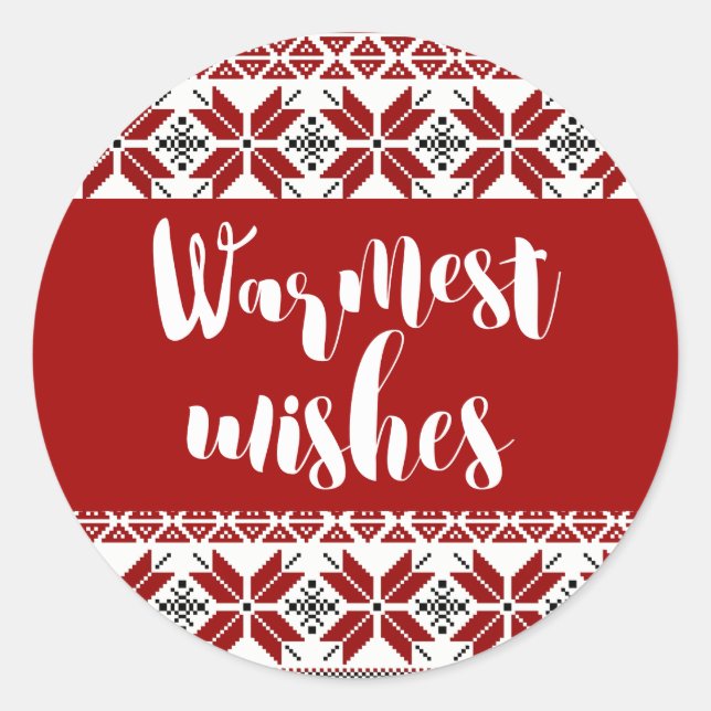 Pegatina Redonda Deseos más cálidos Patrón de Islas Justas (Anverso)