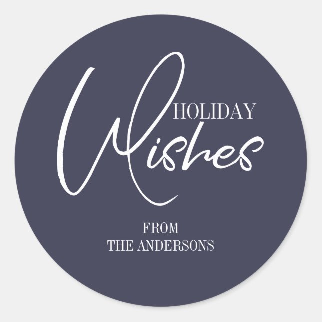 Pegatina Redonda Deseos navideños pegatinas (Anverso)