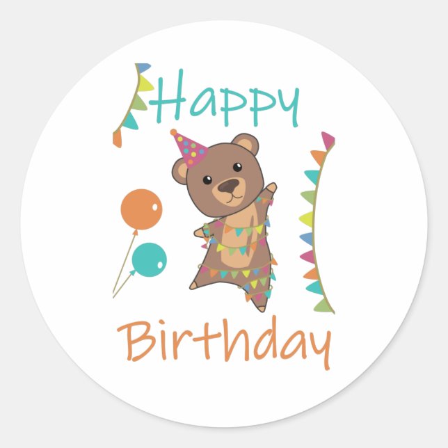 Pegatina Redonda Deseos Únicos De Cumpleaños Feliz Cumpleaños Para  (Anverso)