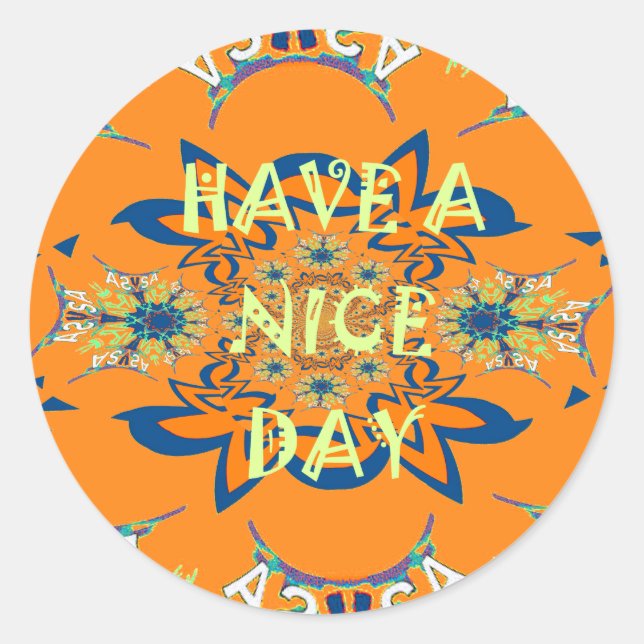 Pegatina Redonda Deseos vibrantes: Un buen día de diseño artístico  (Anverso)