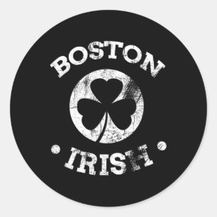 Pegatina Redonda Desfile de San Patricio de Boston Irlandés 617 Bos