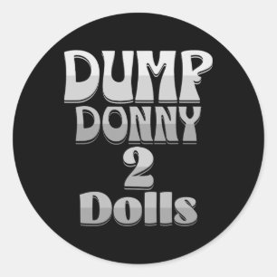 Pegatina Redonda Deshazte de Donny 2 Muñecas Dos Muñecas Aranceles 