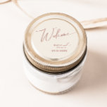 Pegatina Redonda Desierto caprichoso | Bienvenida Boda beige<br><div class="desc">Este maravilloso desierto | la bienvenida boda beige pegatina redondo clásico es perfecta para su sencillo boda rústico de tonos beige y terracota. La paleta de colores neutros de la tierra boho es vintage en el suroeste con un toque retro moderno. El guión es una delicada caligrafía escrita a mano...</div>