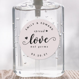 Pegatina Redonda Desinfectante de manos para regalo de boda rústica