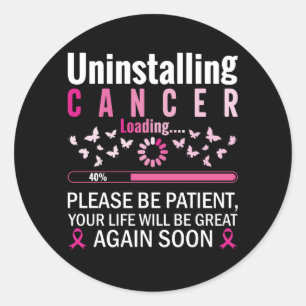 Pegatina Redonda desinstalación del cáncer que carga la conciencia