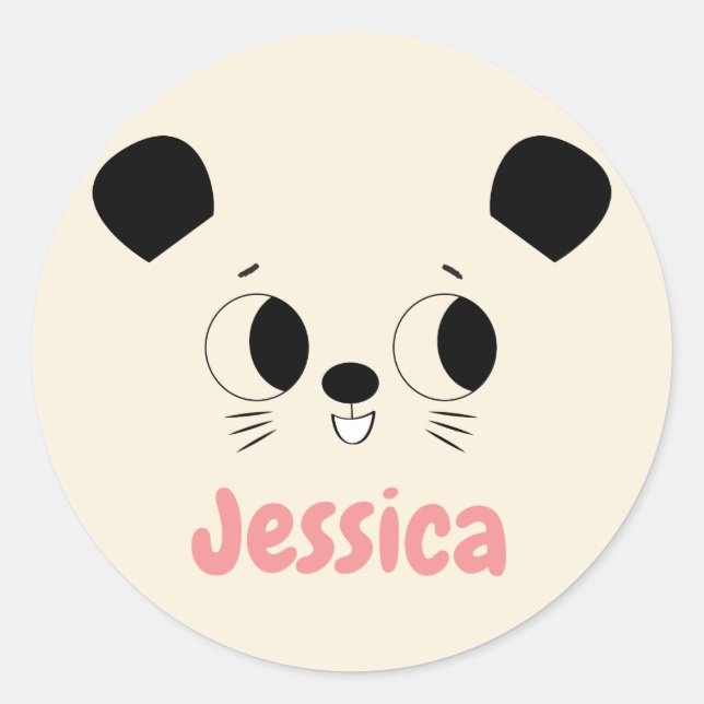 Pegatina Redonda Deslizamiento juguetón del oso de miel (Anverso)