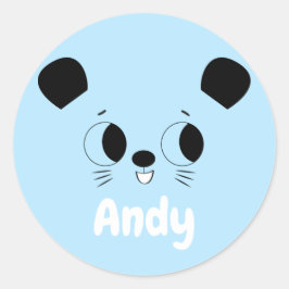 Pegatina Redonda Deslizamiento juguetón del oso de miel