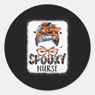 Pegatina Redonda Desordenado bebé espeluznante mujeres de la enferm