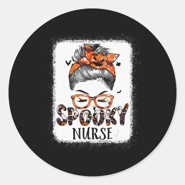 Pegatina Redonda Desordenado bebé espeluznante mujeres de la enferm (Anverso)