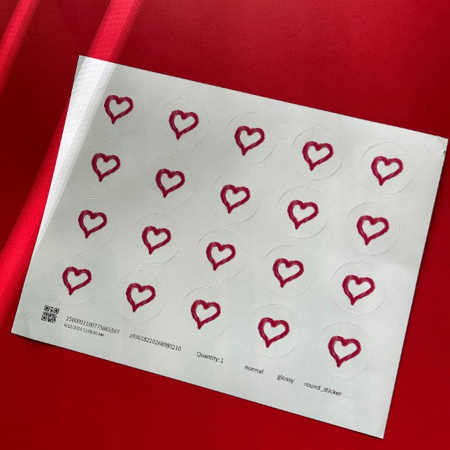 Pegatina Redonda Desordenado - un corazón dibujado imperfectamente  (Subido por el creador)