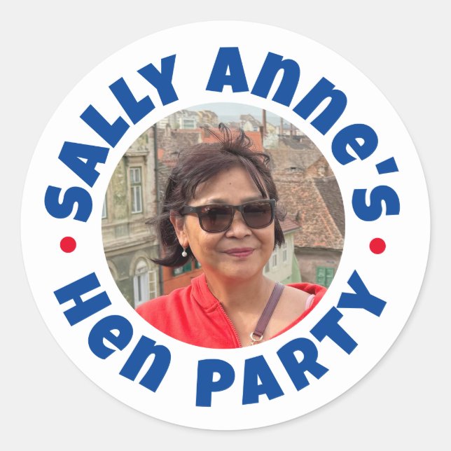 Pegatina Redonda Despedida de soltera (Anverso)