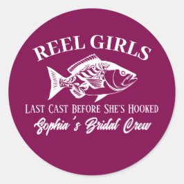 Pegatina Redonda Despedida de soltera al estilo pescador hawaiano