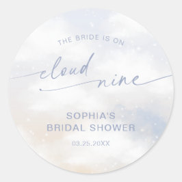 Pegatina Redonda Despedida de soltera Bride Is On Cloud 9