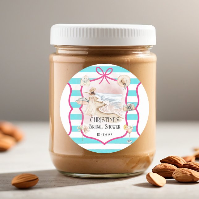 Pegatina Redonda Despedida de soltera Chic de verano y olas (Subido por el creador)