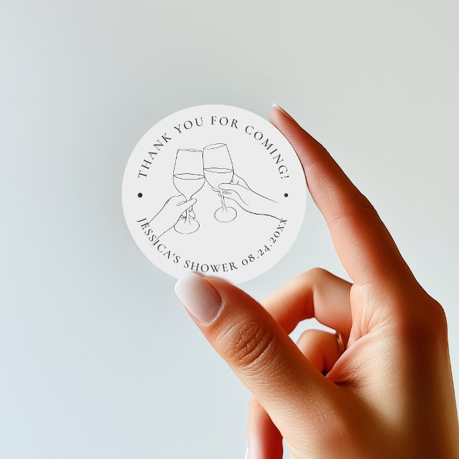 Pegatina Redonda Despedida de soltera Chic Wine (Subido por el creador)