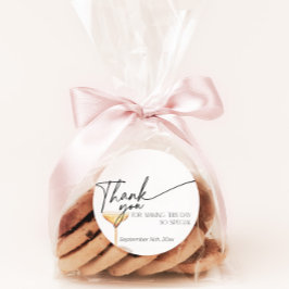 Pegatina Redonda Despedida de Soltera con Perlas y Prosecco Agradec