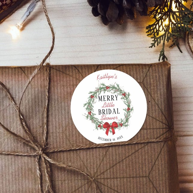 Pegatina Redonda Despedida de soltera con tema de Navidad Alegre (Subido por el creador)