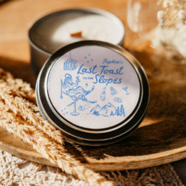 Pegatina Redonda Despedida de soltera de esquí: último brindis en l