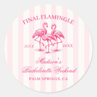 Despedida de soltera de rayas rosadas y flamencos