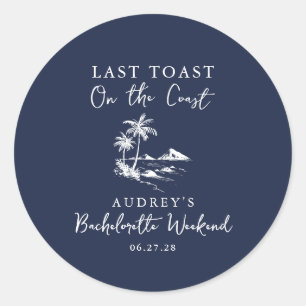 Pegatina Redonda Despedida de soltera en la costa
