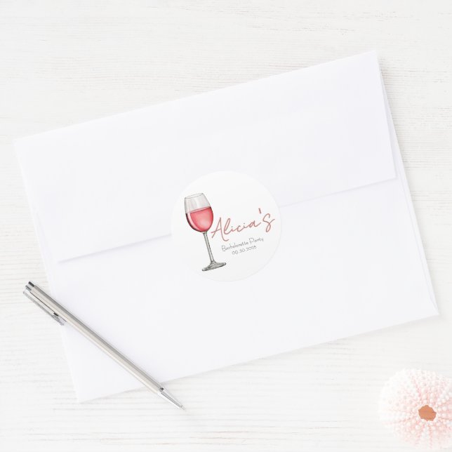 Pegatina Redonda Despedida de Soltera / Fiesta de Despedida de Solt (Sobre)