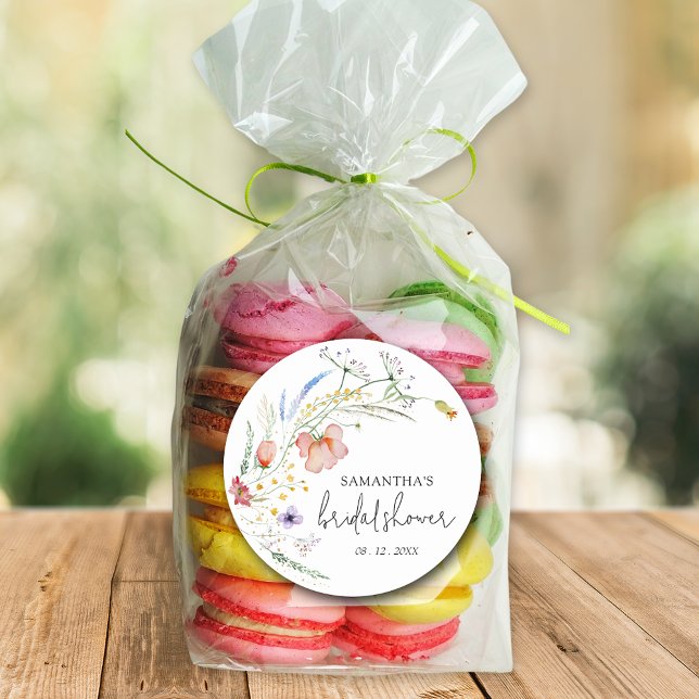 Pegatina Redonda Despedida de Soltera Flores Silvestres (Subido por el creador)