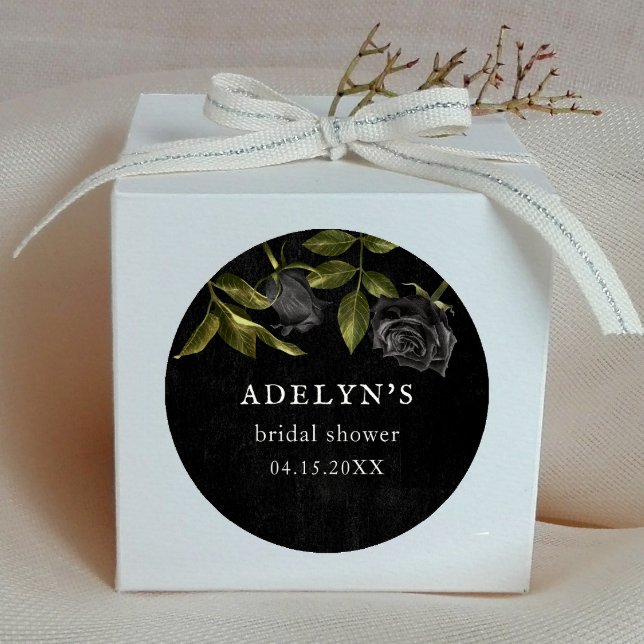 Pegatina Redonda Despedida de soltera gótica Rosas negras (Subido por el creador)