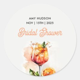 Pegatina Redonda Despedida de Soltera Love at First Spritz