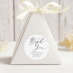 Pegatina Redonda Despedida de soltera Minimalista Moderna Gracias