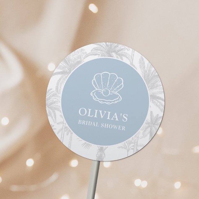 Pegatina Redonda Despedida de soltera moderna náutica de vaquera co (Subido por el creador)