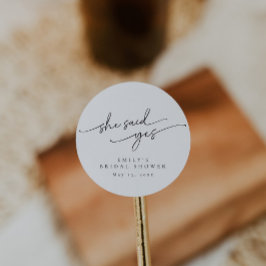 Pegatina Redonda Despedida de Soltera Personalizada, Elegante y Min