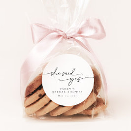 Pegatina Redonda Despedida de Soltera Personalizada Elegante y Mini